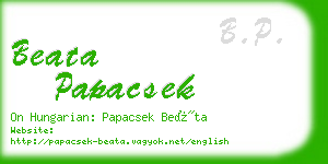 beata papacsek business card